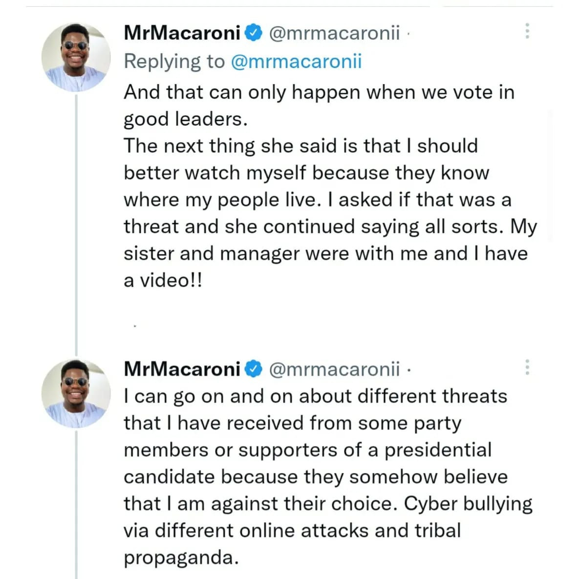 Comedian, Mr Macaroni raises alarm over threat on his life for not supporting a particular presidential candidate 2