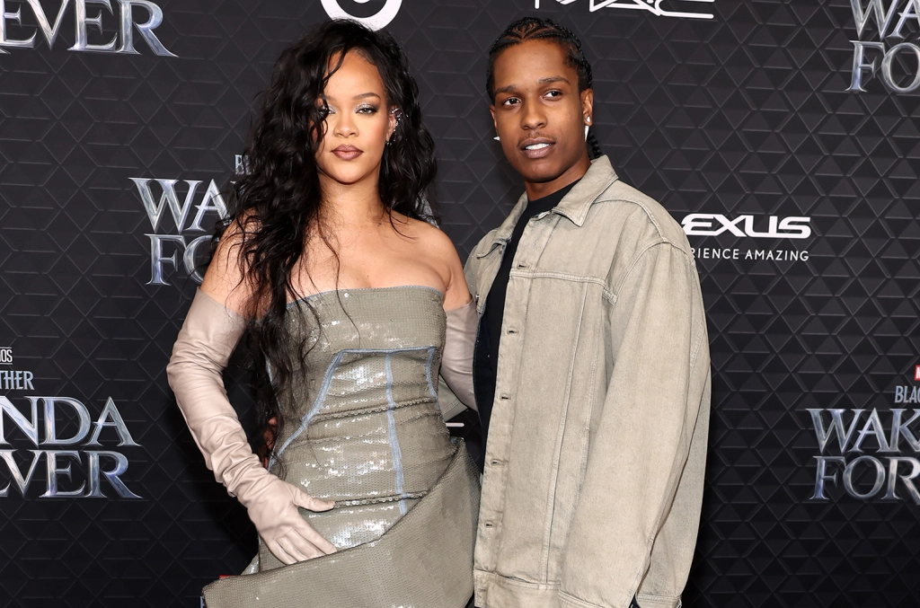 Rihanna and A$AP Rocky rock matching esembles as they attend Black Panther: Wakanda Forever Premiere (photos)