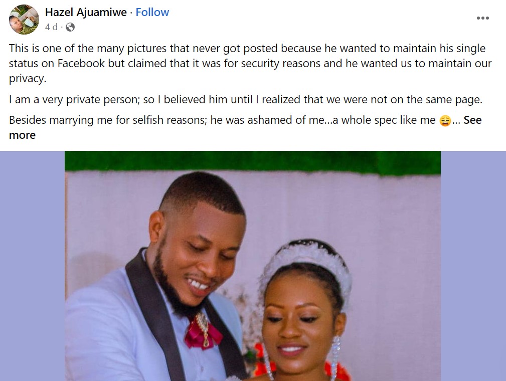 “He ridiculed my dressing and wanted me to wear makeup all the time” – Nigerian woman calls out ex-husband who was ashamed to show her off