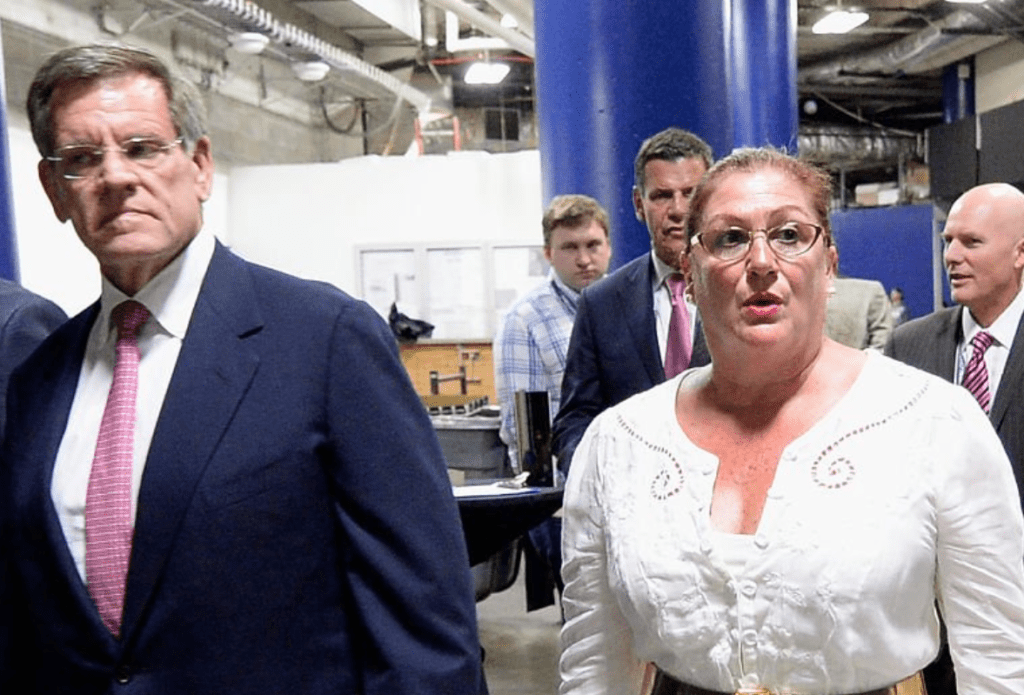 Rocky Wirtz and his wife Marilyn arrive for Game One of the 2015 NHL Stanley Cup Final between the Chicago Blackhawks and the Tampa Bay - Thrill NG