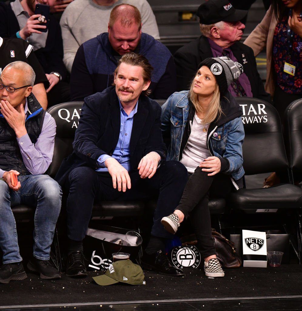 Ethan Hawke and Ryan Hawke at the Milwaukee Bucks v Brooklyn - Thrill NG