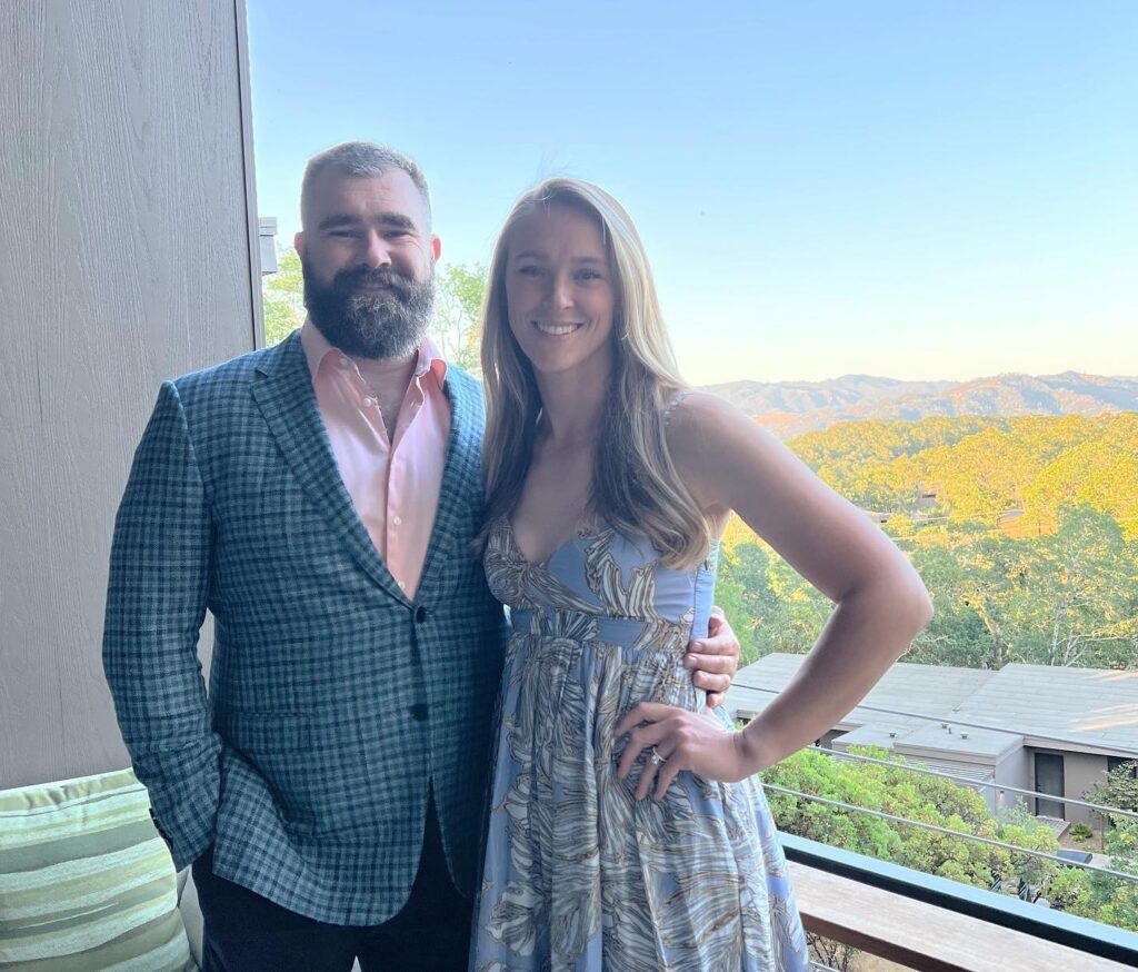 Kylie Mcdevitt and Jason Kelce at a wedding at Montage Healdsburg - Thrill NG