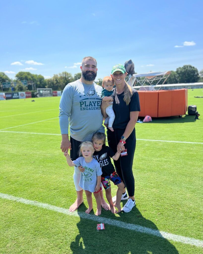 Kylie Mcdevitt Jason and their children at Novacare Eagles Training Complex - Thrill NG