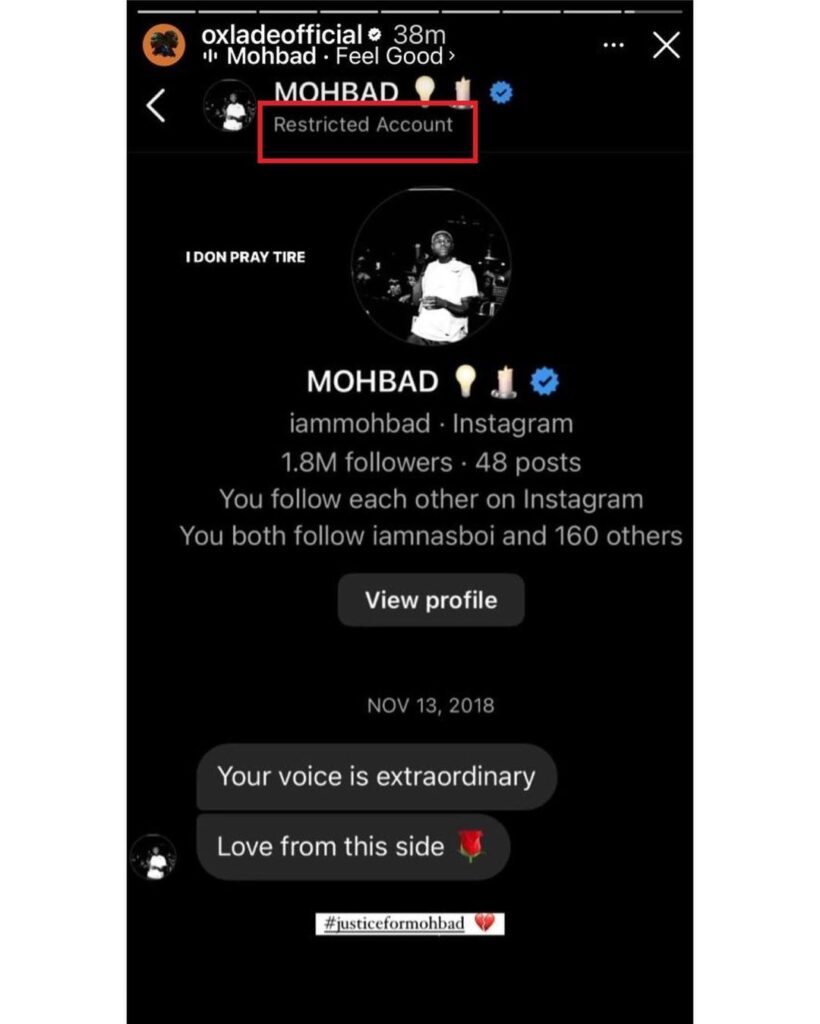 Oxlade dragged to filth for allegedly showing fake love to Mohbad after his death as he shares screenshot of their chat